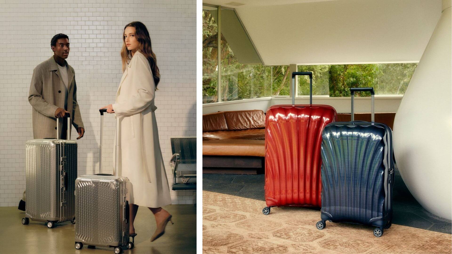 Samsonite valizlerde, hırsızlığa karşı fermuarlar, tartı, USB girişi ve daha birçok özellikle donatılmış şık modellere göz atabilirsiniz