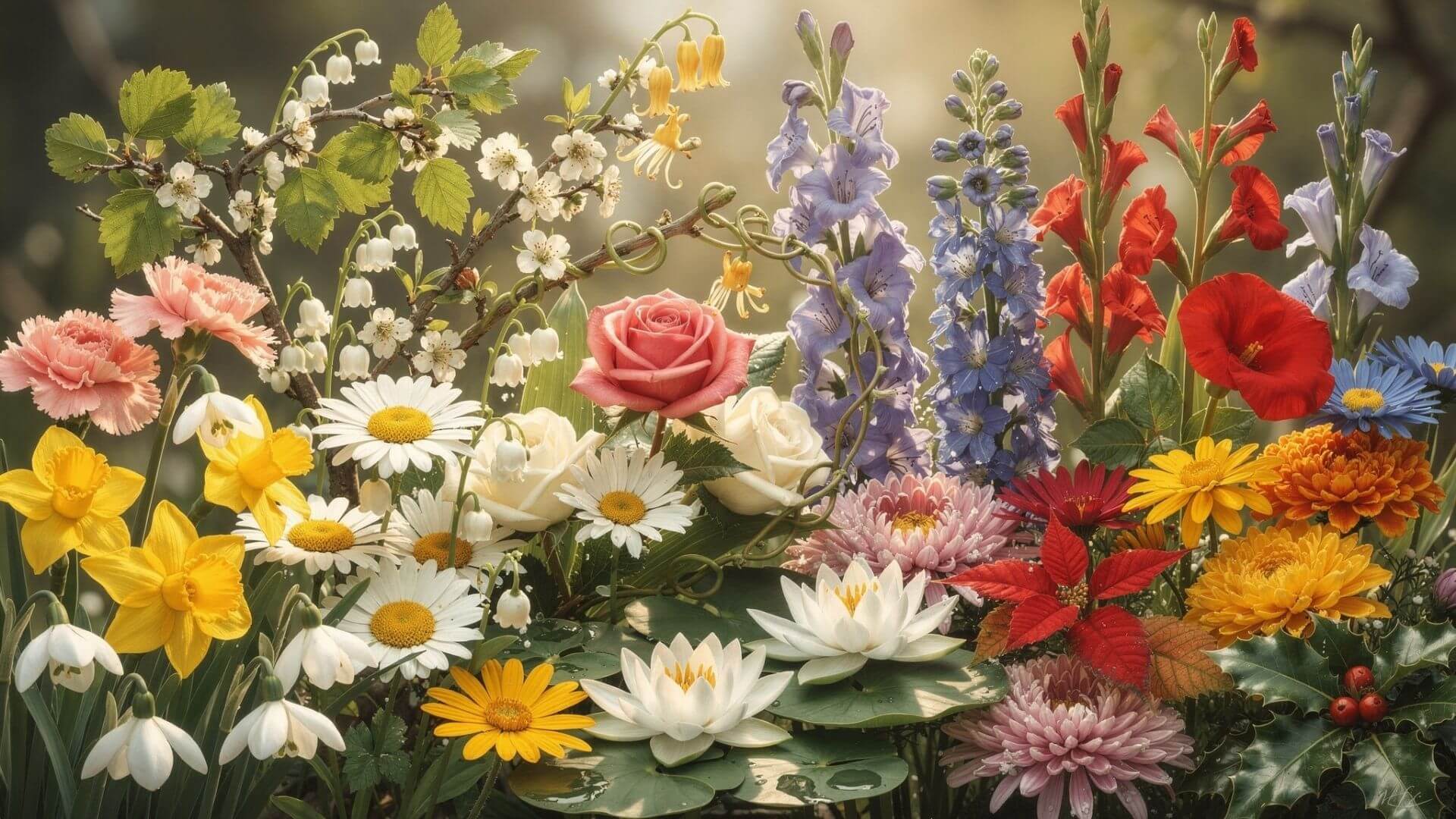 Şubat Ayı Doğum Çiçekleri - Menekşe, Süsen ve Çuha Çiçeği